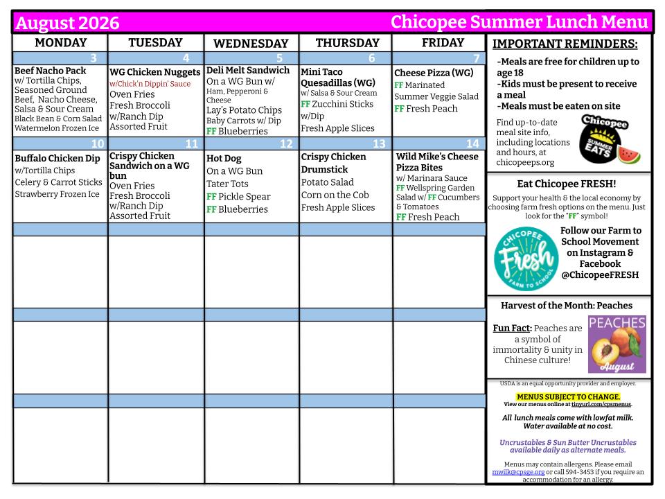 Summer Lunch Menu